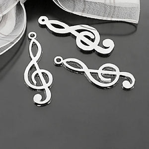 20pcs 33x11mm Music Symbol Charms Stainless Steel DIY Jewelry Findings