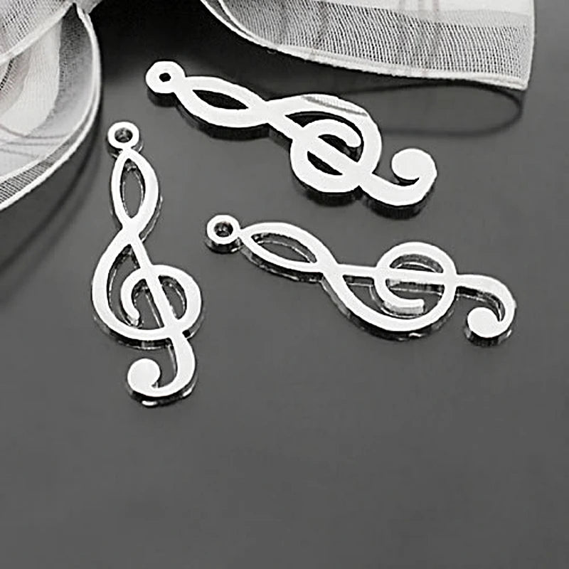 20pcs 33x11mm Music Symbol Charms Stainless Steel DIY Jewelry Findings