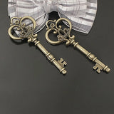 5pcs 83x32mm Rhinestone Key Charms Antique Bronze Pendants Findings