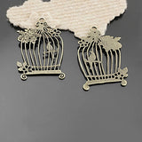 5pcs 58x38mm Antique Bronze Bird Cage Charms Pendants DIY Jewelry Findings