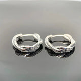 Sterling Silver Hoop Earrings with Pearl Wings and Moon Stars Heart Earrings