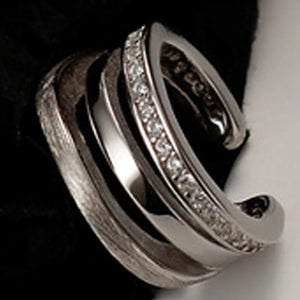 925 Silver Diamond-set Hollow Drawing Line Earring