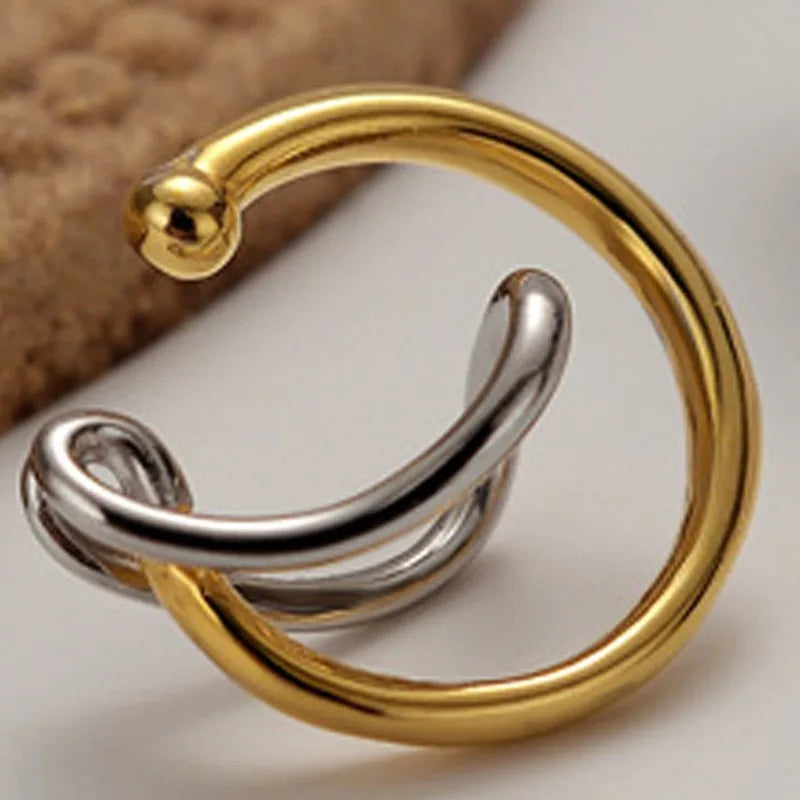 Double Geometry Earrings, S925 Silver, Korean Style, Party Jewelry