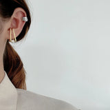ZFSILVER S925 Silver Pearl Earring Ear Clip Jewelry for Women