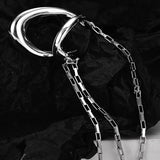925 Silver Hollow Double Chain Earring Clips for Women