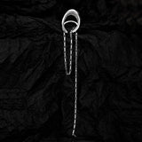 925 Silver Hollow Double Chain Earring Clips for Women