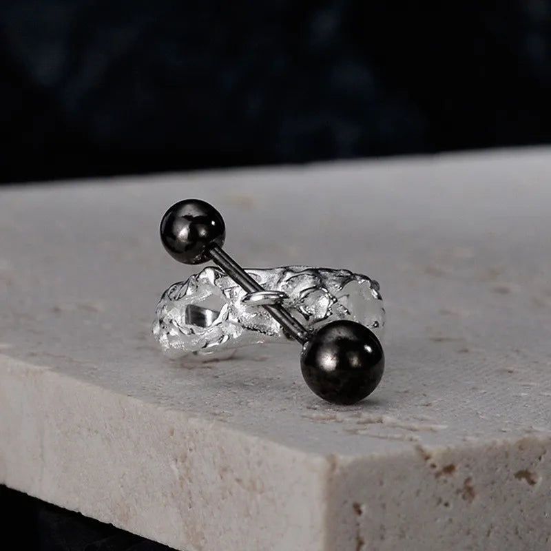 925 Silver Double Texture Earring Ears Clips for Women