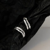 925 Silver Korean Double Diamond Texture Earring Clips