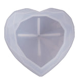 Large Faceted Heart Resin Mold 3D Diamond Crystals Heart Resin Mold