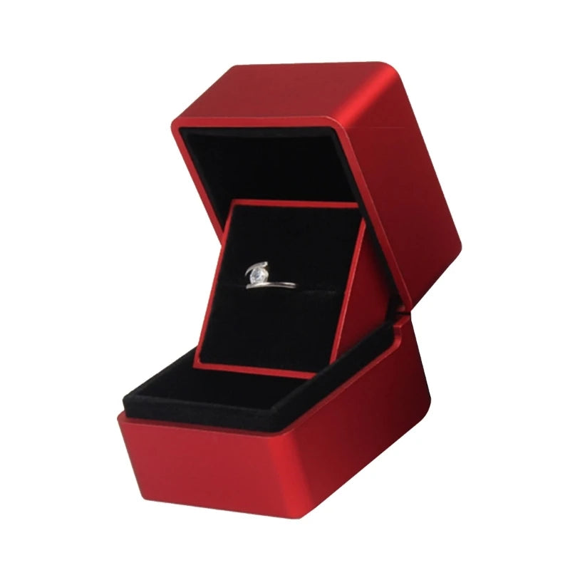 E9LC Rubber Ring Box Jewelry Organizer Pouch Display Box Wedding Engagement