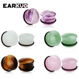 EARKUO Glass Car Stone Ear Plugs Gauges Piercing Body Jewelry