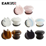 EARKUO Glass Car Stone Ear Plugs Gauges Piercing Body Jewelry