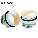 EARKUO Glass Car Stone Ear Plugs Gauges Piercing Body Jewelry