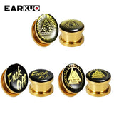 EARKUO Stainless Steel Ear Gauges Tunnels Stretchers Body Piercing