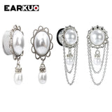 EARKUO Pearl Dream Catcher Dangle Ear Tunnels Body Piercing Jewelry