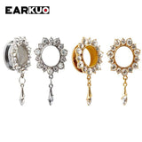 EARKUO Pearl Dream Catcher Dangle Ear Tunnels Body Piercing Jewelry