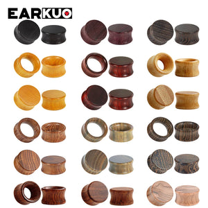 EARKUO Hollow Wood Ear Plugs & Tunnels Body Piercing Jewelry Earring Gauges 2PCS