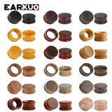 EARKUO Hollow Wood Ear Plugs & Tunnels Body Piercing Jewelry Earring Gauges 2PCS