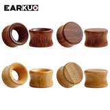 EARKUO Hollow Wood Ear Plugs & Tunnels Body Piercing Jewelry Earring Gauges 2PCS