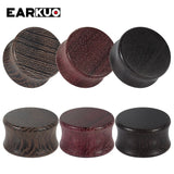 EARKUO Hollow Wood Ear Plugs & Tunnels Body Piercing Jewelry Earring Gauges 2PCS