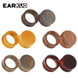 EARKUO Hollow Wood Ear Plugs & Tunnels Body Piercing Jewelry Earring Gauges 2PCS