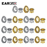 EARKUO Stainless Steel Flower Ear Gauges Tunnels 2PCS