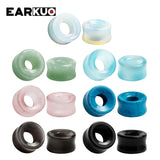 EARKUO Hollow Stone Ear Piercing Gauges Tunnels Body Jewelry Earring Plugs 2PCS