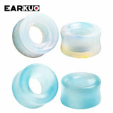 EARKUO Hollow Stone Ear Piercing Gauges Tunnels Body Jewelry Earring Plugs 2PCS