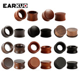 EARKUO High Blank Hollow Flat Wood Ear Plugs 2PCS