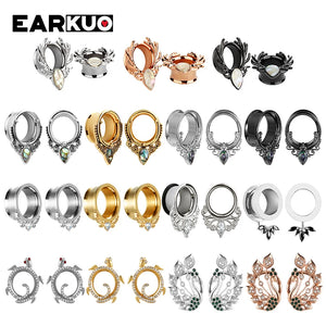 EARKUO Stainless Steel Ear Piercing Plugs Tunnels Stretchers 6-25mm