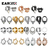 EARKUO Stainless Steel Ear Piercing Plugs Tunnels Stretchers 6-25mm
