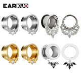 EARKUO Stainless Steel Ear Piercing Plugs Tunnels Stretchers 6-25mm