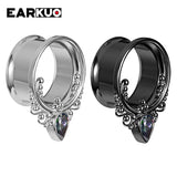 EARKUO Stainless Steel Ear Piercing Plugs Tunnels Stretchers 6-25mm