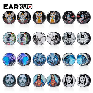 EARKUO Acrylic Cat Mouse Tiger Dinosaur Ear Plugs 2PCS