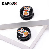 EARKUO Acrylic Cat Mouse Tiger Dinosaur Ear Plugs 2PCS