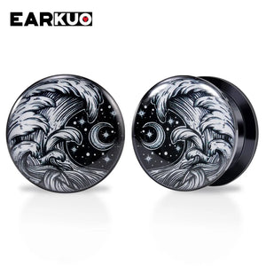 EARKUO Acrylic Sheep Dinosaur Moon Ear Tunnels Plugs 2PCS