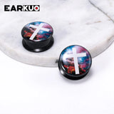 EARKUO Acrylic Sheep Dinosaur Moon Ear Tunnels Plugs 2PCS