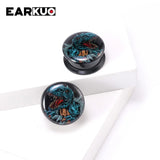 EARKUO Acrylic Sheep Dinosaur Moon Ear Tunnels Plugs 2PCS