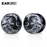 EARKUO Acrylic Sheep Dinosaur Moon Ear Tunnels Plugs 2PCS