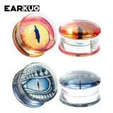 EARKUO Eyeball Acrylic Ear Plugs Gauges Body Piercing Jewelry 2PCS