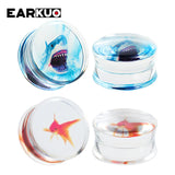 EARKUO Eyeball Acrylic Ear Plugs Gauges Body Piercing Jewelry 2PCS
