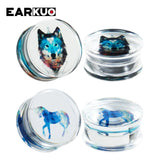 EARKUO Eyeball Acrylic Ear Plugs Gauges Body Piercing Jewelry 2PCS