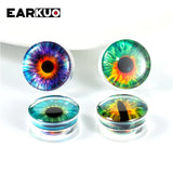 EARKUO Eyeball Acrylic Ear Plugs Gauges Body Piercing Jewelry 2PCS