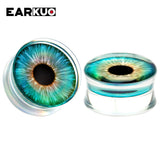 EARKUO Eyeball Acrylic Ear Plugs Gauges Body Piercing Jewelry 2PCS