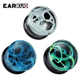 EARKUO Heart Flower Milky Way Glass Ear Gauges 2PCS