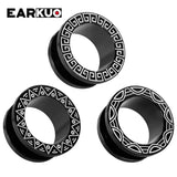 EARKUO Stainless Steel Zircon Shell Ear Piercing Tunnels Gauges