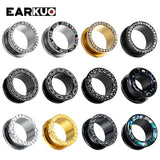 EARKUO Stainless Steel Zircon Shell Ear Piercing Tunnels Gauges