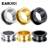 EARKUO Stainless Steel Zircon Shell Ear Piercing Tunnels Gauges