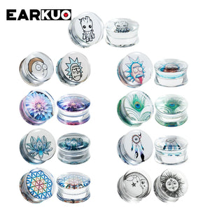 EARKUO Acrylic Ear Piercing Tunnels Gauges Body Jewelry for Unisex