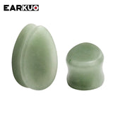 EARKUO Water Drop Stone Ear Piercing Gauges Plugs Body Jewelry 2PCS